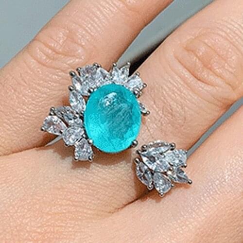 New simple s925 sterling silver emerald ladies ring ring opening can be adjusted