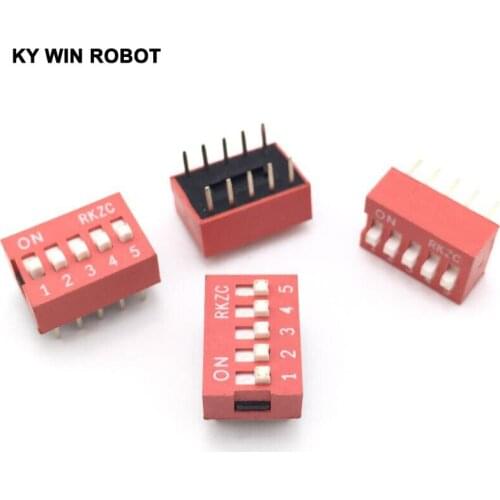10Pcs/Lot DS-05 2.54MM 5P DIP Dial The Code Switch/Toggle Switch/Coding Switch 5P