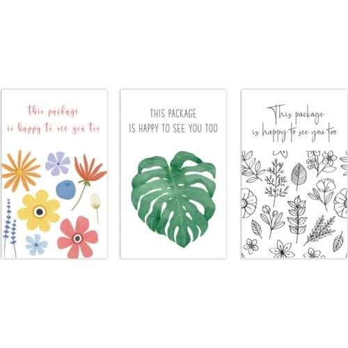 150pcs This package is happy to see you too Stickers Seal Labels 5*8cm Flower Thank You Sticker for small business package decor