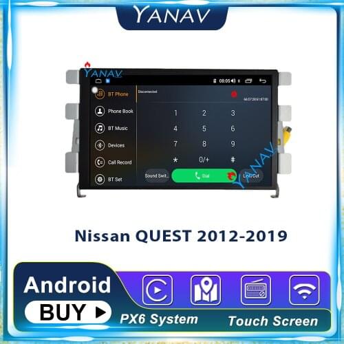 2 din Android car autoradio Tesla style stereo for Nissan QUEST 2012-2019 car video multimedia player GPS navigation DVD player