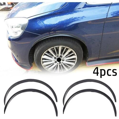 3D Car Wheel Eyebrow 4PCS Wheel Accessory Black Carbonfiber Eyebrow Flares Lips Parts