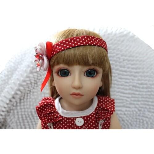 45cm Handmade BJD/SD Girl with Long Pasted Golde Hair and Brown Hair Silicone Reborn Baby Doll Children Juguetes Christmas Gift