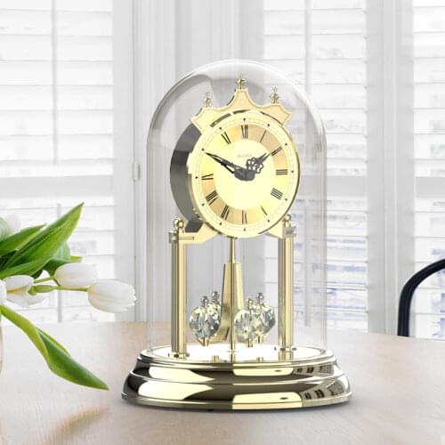 American Metal Pendulum Clock Table Clock Silent Modern Luxury Desk Clock Watches Living Room Bedroom Decoration Gift Ideas