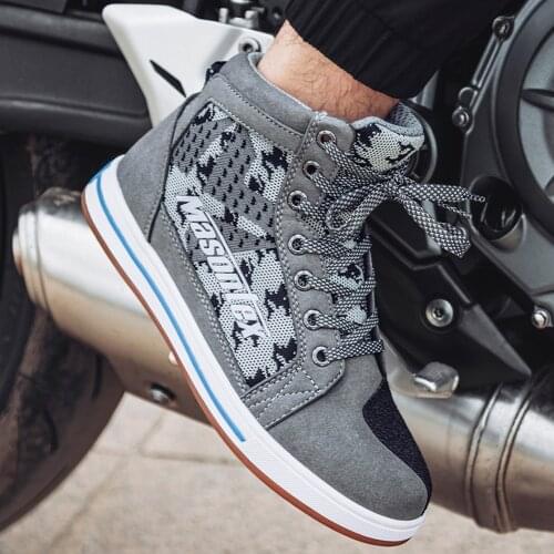 Motorcycle Boots Casual Summer Moto Riding Boots Motocross Shoes Motorbike Biker Chopper Boots Shoes Touring Ankle Shoes Men