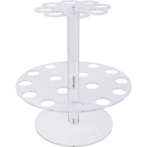 Double Layer 24 Holes Ice Cream Display Stand Acrylic Cones Sushi Roll Holder