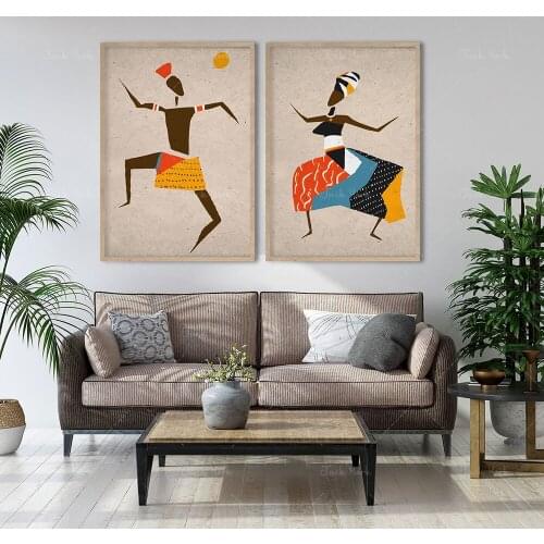 Ethnic African Dancers Traditional Colors and Dress, Afro Modern Art, African Dancing Figures, Afro Dancers, African American
