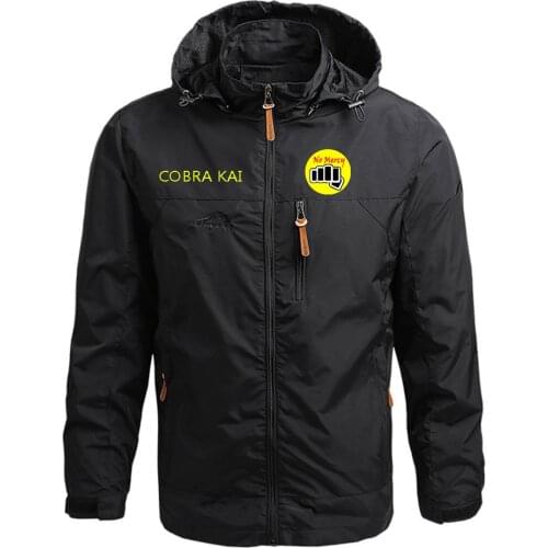 Cobra Kai No Mercy 2021 New Zipper Hooded Print Classic Mens Warm Cardigan Sport Jacket Hoodies Coats Male Sweatshirts