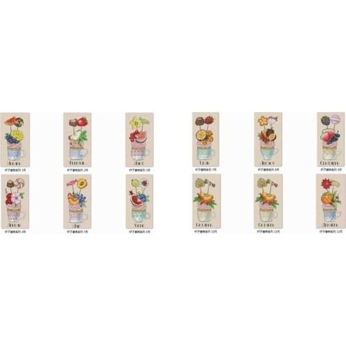 4.87usd/kit CUPS round flowers style night snowing patterns Counted Cross Stitch DIY Cross Stitch Kits Embroidery
