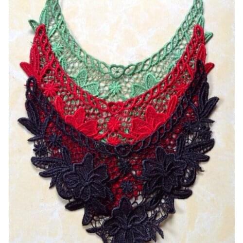 Embroidery colorful 19*11.5cm lace collar,12 Colors to choose,false collar patches, 2014 fashion cravat lace appliques,XERY13060