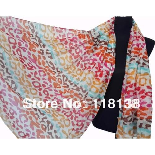 Fashion Colorful Animal Leopard Print Womens Scarf Shawl Hijab Muslim Accessory 180*110cm, Free Shipping