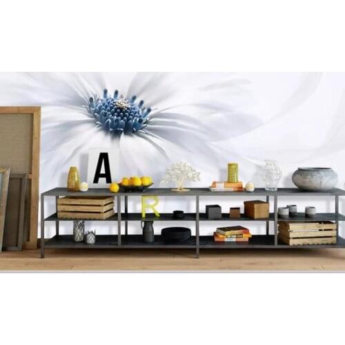 Fashionable and simple Nordic flower white background wall painting