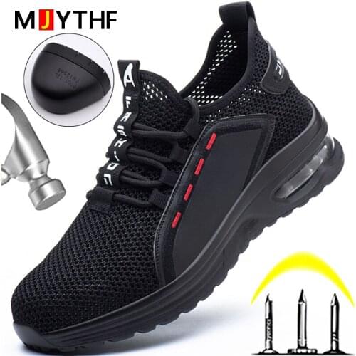 Dropshipping Work Safety Shoes Men Sneaker Steel Toe Work Shoes Puncture-Proof Foot Protection Work Sneakers Breathable Shoes