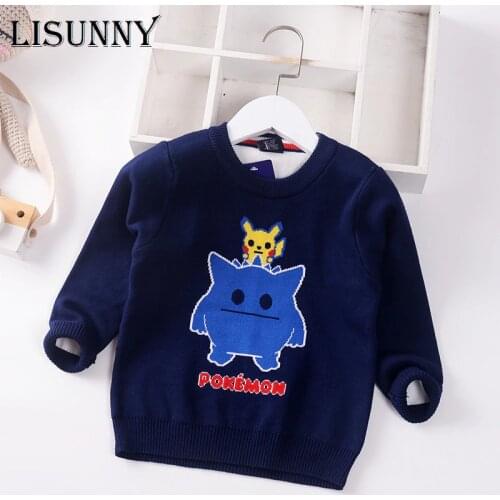2021 Autumn Winter New Baby Boys Sweater Jumper Cartoon COTTON Letter Children Sweaters Toddler Pullover Kids Clothes 1-7y