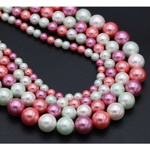 New Style Section Shell Bead Mix-Color Round Loose Beads Charms For Jewelry Making DIY Necklace Bracelet Earrings Ring Accessory
