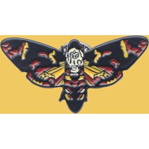 O344 The Silence Of The Lambs Butterfly Metal Enamel Pins And Brooches For Lapel Pin Backpack Bags Badge Cool Gifts