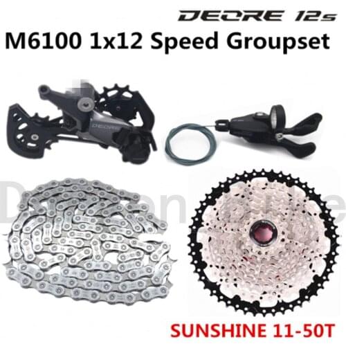 Shimano DEORE M6100 Groupset 11-50T Mountain Bike Groupset 1x12-Speed SUNSHINE 12S 11-50T M6100 Derailleur Brake