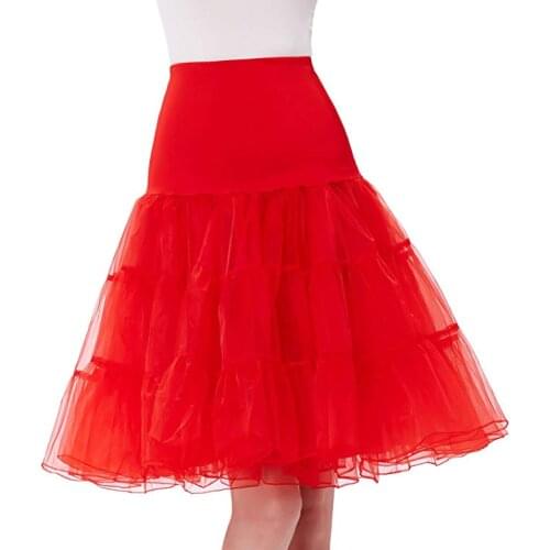 50s Crinoline Petticoat for Women, Underskirt Knee-Length Aline Half Slips Tutu Skirt
