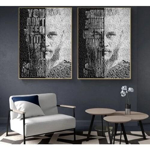 Ragnar Lothbrok Vikings Pictures Abstract Canvas Painting Posters and Prints Modern Wall Art for Livingroom Decoration Cuadros