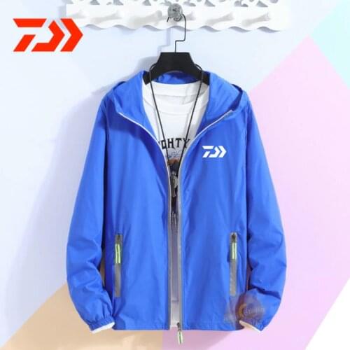 Daiwa Thin Fishing Jacket Men Fishing Shirt Solid Uv Protection Fishing Clothes Summer Breathable Quick Dry Outdoor Jacket S-7XL