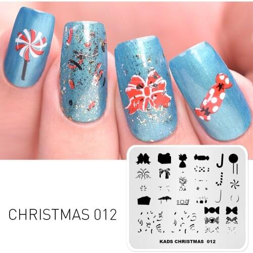 NEW Christmas Nail Stamping Template Cake Candy Pattern 7*8 Nail Art Printing Template Christmas Nail art Stencils