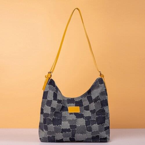 Foreign Trade Small Bag for Women 2021 New Fashion Shoulder Bag Niche Texture Denim Tote Bag Handmade Bag Wholesale