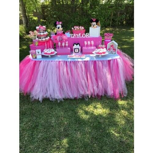 Mesh Tulle Table Skirt DIY Tutu Tableware Skirts For Wedding Birthday Table Decoration Baby Shower Favors Party Home Textile