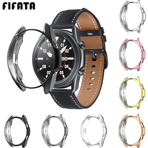 FIFATA Plating Protector Case For Samsung Galaxy Watch 3 45mm 41mm Soft TPU Cover Protective Bumper For Samsung Watch3 Shell