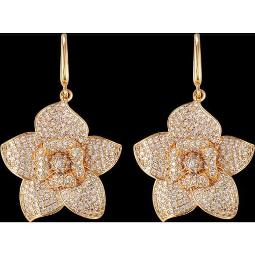 Zlxgirl jewelry Copper zirconia Earrings Gold Silver Color Wedding Fashion Brand Retro Jewelry For Women Brincos