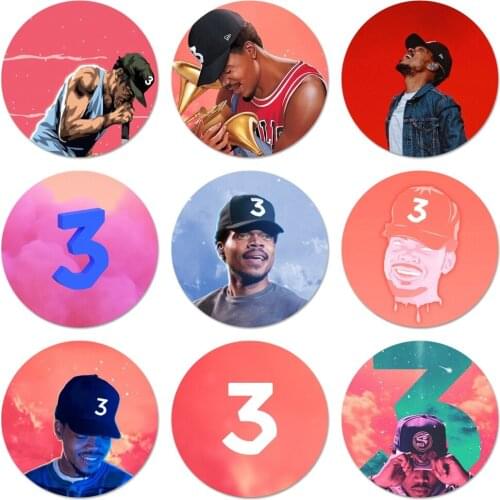 58mm Chance The Rapper Icons Pins Badge Decoration Brooches Metal Badges For Clothes Backpack Decoration