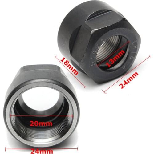 10Pcs/Set ER16 Collet Clamping M19 Hex Nut For CNC Lathe Milling Collets Chuck Holder Engraving Trimmer Machine Spindle Motor