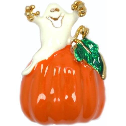 12pcs a lot Halloween Orange Enamel Pumpkin Pin Brooch Pumpkin Womens Weddings Banquet brooch pins Jewelry gift C102709