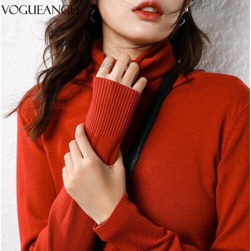 2021 Brand Turtleneck Female Sweater Solid Spring Warm Long Sleeve Sweater Casual Slim Knitted Pullovers Women Knitting Sweater