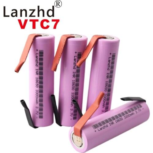 4PCS lithium Li ion 18650 battery 3.7v Rechargeable batteries 18650 35E 3300mAh VTC7 +DIY Nickel 100% Original brand
