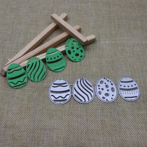 4 Pcs Easter Eggs Metal Die Cuts Metal Cutting Dies Scrapbooking Embossing Folder Home Scrapbook Making Tool Mold 2021