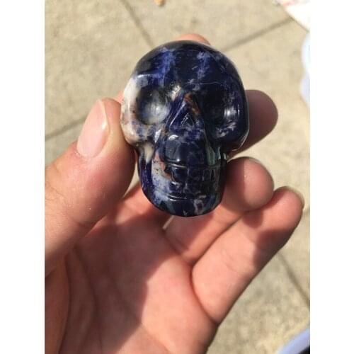 40-50mm natural blue stone sculpture crystal skull decoration household decoration