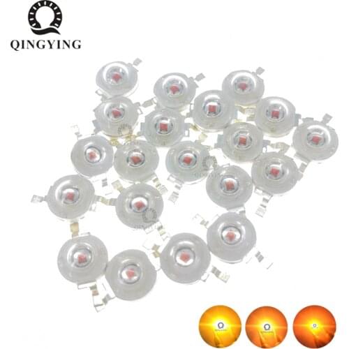 50pcs-500pcs 1W 3W High Power LED Chip Yellow 590-595nm Amber 595-600nm Orange 600-605nm DC2.2-2.6V For Emergency Traffic Light