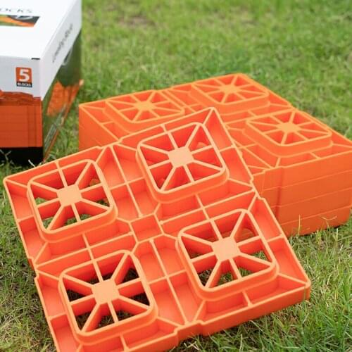 5x Heavy Duty Leveling Blocks for Hydraulic Jacks for Tongue Jacks for Tandem Axles Allows Stacking to Desired Height Orange
