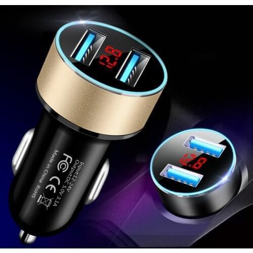 3.1A Dual USB Port LCD Display Qucik Car Auto Mobile Phone Quick Port USB Fast Charger Adapter Fast Charge LCD Display