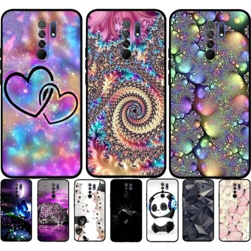 B For Xiaomi Redmi 9 Case Cat Flower Animal Cover Silicone Case For Redmi 9 redmi9 Cover Bumper Shockproof Phone Case Coque