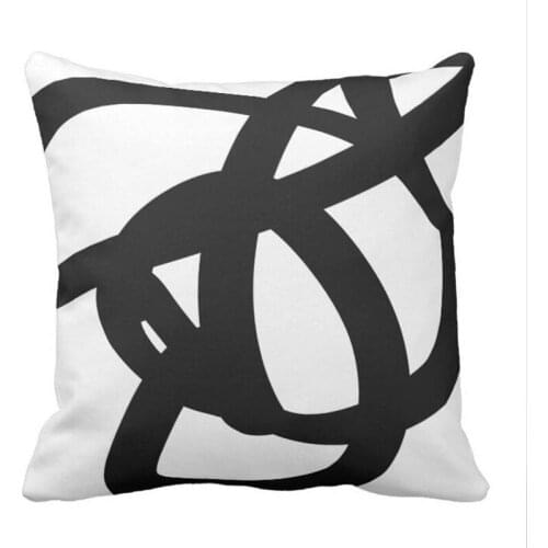 Black & White Abstract Art Throw Pillow case