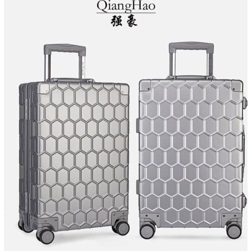 Travel Trolley Luggage Suitcase 100% Aluminum alloy With TSA Lock Hardside Rolling Luggage Suitcase With Wheels