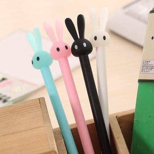 10 Pcs/lot Gel Pens Cartoon Rabbit Writing Pen for Girl Student Gift School Stationery Office School Supplies