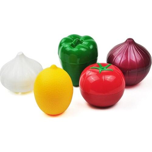 Food Box Creative Organizer Crisper Vegetable Containers Onion Garlic Avocado Tomatoes Lemon Green Pepper Fresh Storage Kitchen