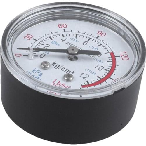Round 0-180 psi 13mm 1/4BSP Diameter Dial Comparator Air Manometer, Black