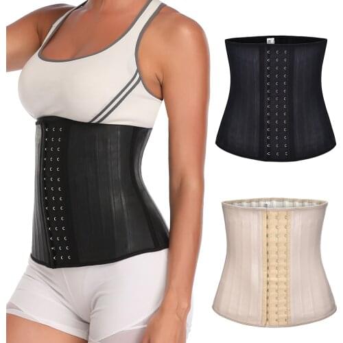 Nadaingaa Latex Waist Trainer Corset Belly Slim Belt Body Shaper Modeling Strap 25 Steel Boned Waist Cincher fajas colombianas