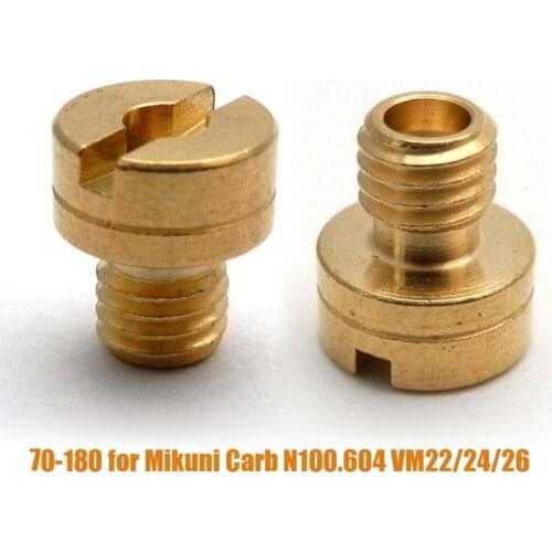 Brass Main Jet 5mm Thread Round head Size 70 to 180 for Mikuni Carburetor VM22/24/26 Motorcycle TTR FZR Suzuki BS26/GN125/EN125