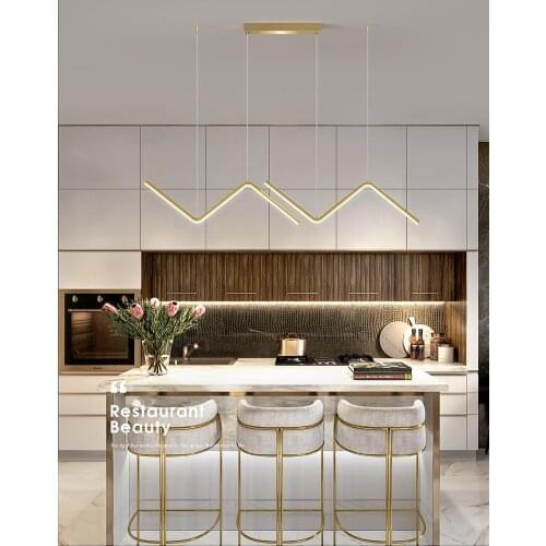 European-style Chandelier LED dining table dining room kitchen long hanging lamp creative attic interior decoration chandelier