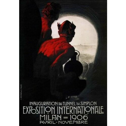 Milan, Italy Vintage Italian Travel Art print Silk poster Home Wall Decor