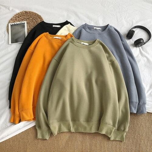 Fashion Men‘s Casual Sweatshirts Harajuku Solid Color Men Oversized Hoodies 2021 Korean Woman Casual Loose Pullovers 2XL