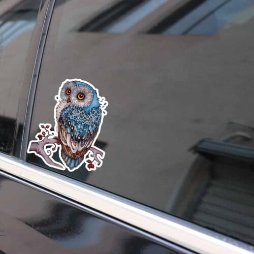 Car Sticker Decal Motorcycle Decals Interestingly Blue Owl Decorative Accessories Creative Sunscreen Waterproof Suitable for Car